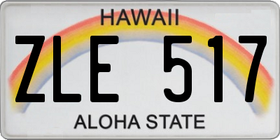HI license plate ZLE517
