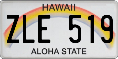 HI license plate ZLE519