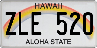 HI license plate ZLE520