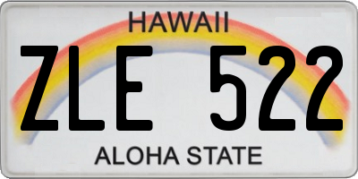 HI license plate ZLE522