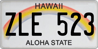 HI license plate ZLE523
