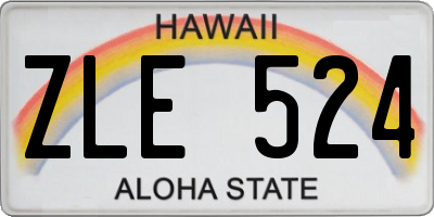 HI license plate ZLE524