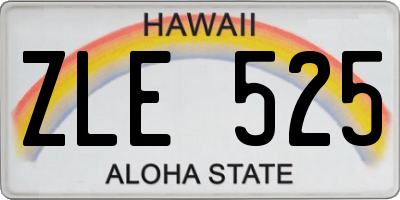 HI license plate ZLE525
