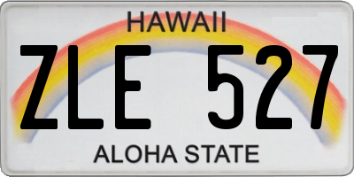 HI license plate ZLE527