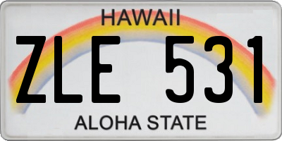 HI license plate ZLE531