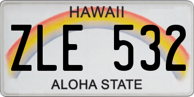 HI license plate ZLE532