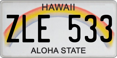 HI license plate ZLE533
