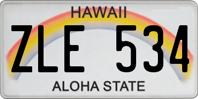 HI license plate ZLE534