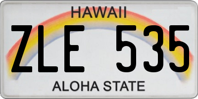HI license plate ZLE535