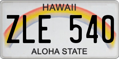 HI license plate ZLE540