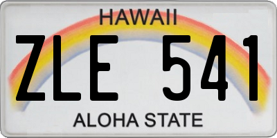HI license plate ZLE541