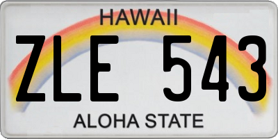 HI license plate ZLE543