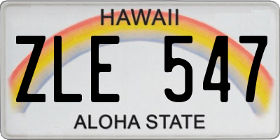 HI license plate ZLE547