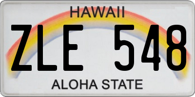 HI license plate ZLE548