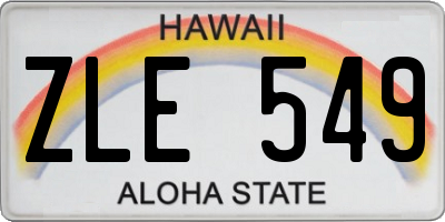 HI license plate ZLE549