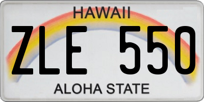 HI license plate ZLE550
