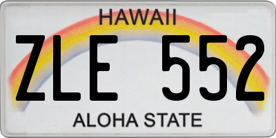 HI license plate ZLE552