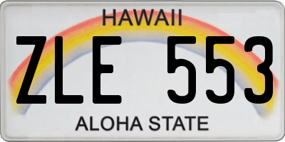 HI license plate ZLE553