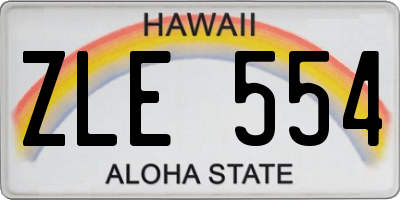 HI license plate ZLE554