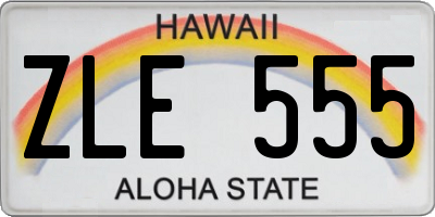 HI license plate ZLE555