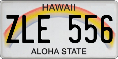 HI license plate ZLE556