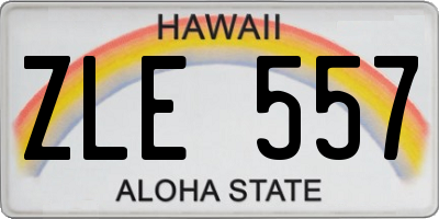 HI license plate ZLE557