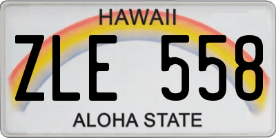 HI license plate ZLE558