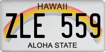 HI license plate ZLE559