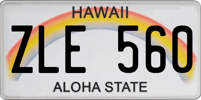 HI license plate ZLE560