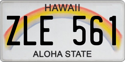 HI license plate ZLE561