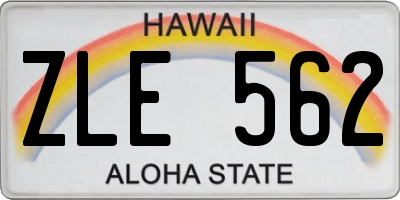 HI license plate ZLE562