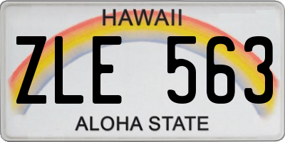 HI license plate ZLE563
