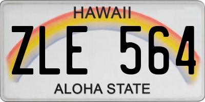 HI license plate ZLE564
