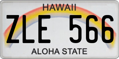 HI license plate ZLE566