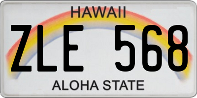 HI license plate ZLE568