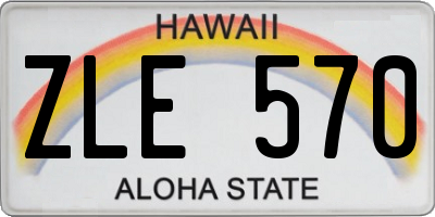 HI license plate ZLE570