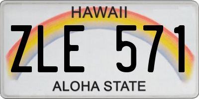 HI license plate ZLE571