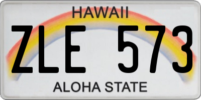 HI license plate ZLE573