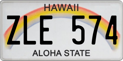 HI license plate ZLE574