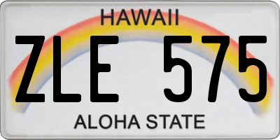 HI license plate ZLE575