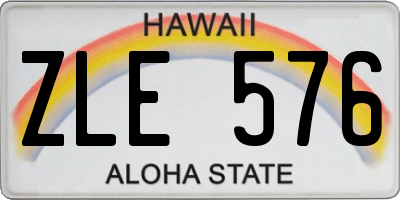 HI license plate ZLE576