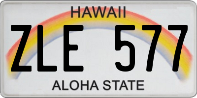 HI license plate ZLE577