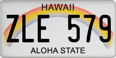 HI license plate ZLE579