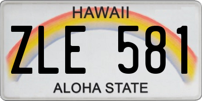 HI license plate ZLE581