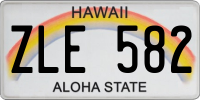 HI license plate ZLE582
