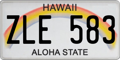 HI license plate ZLE583