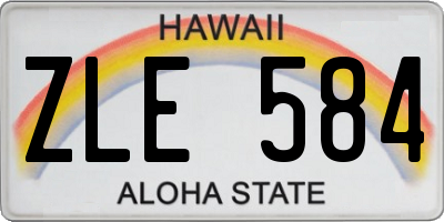 HI license plate ZLE584