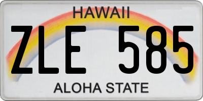 HI license plate ZLE585