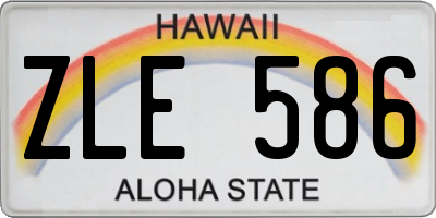 HI license plate ZLE586
