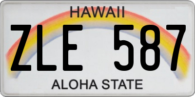 HI license plate ZLE587